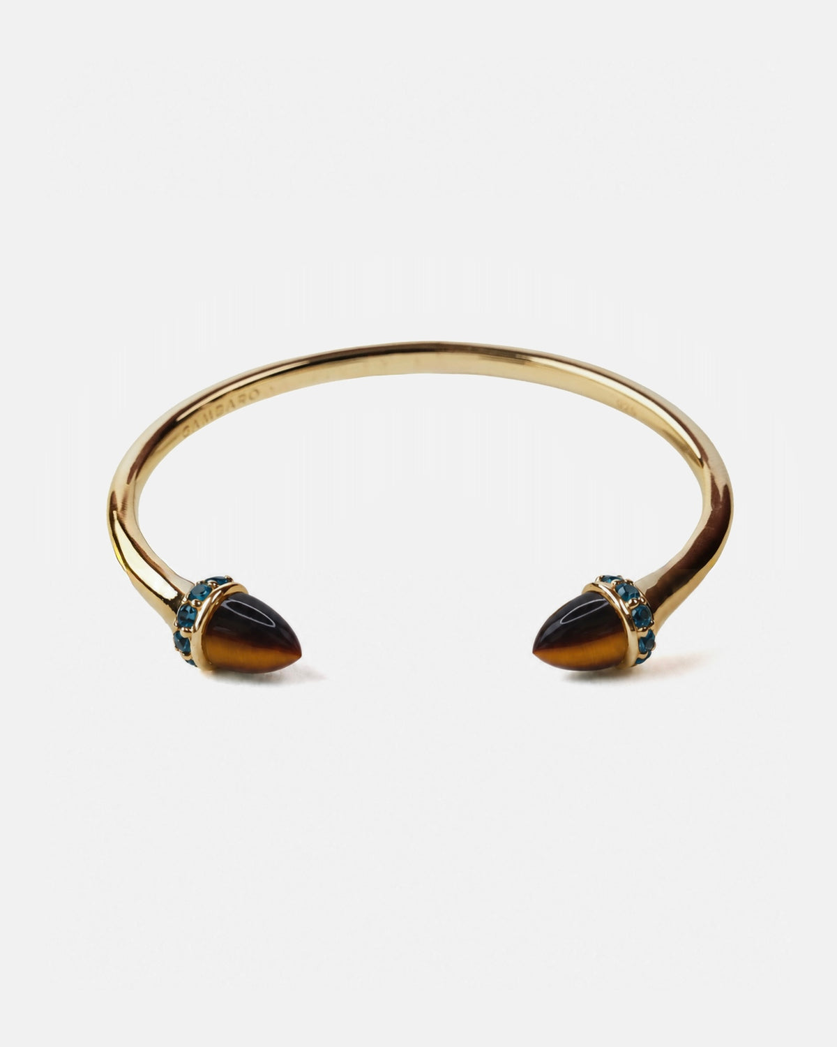 Nas Vermeil Bangle – Tiger Eye & London Blue Topaz