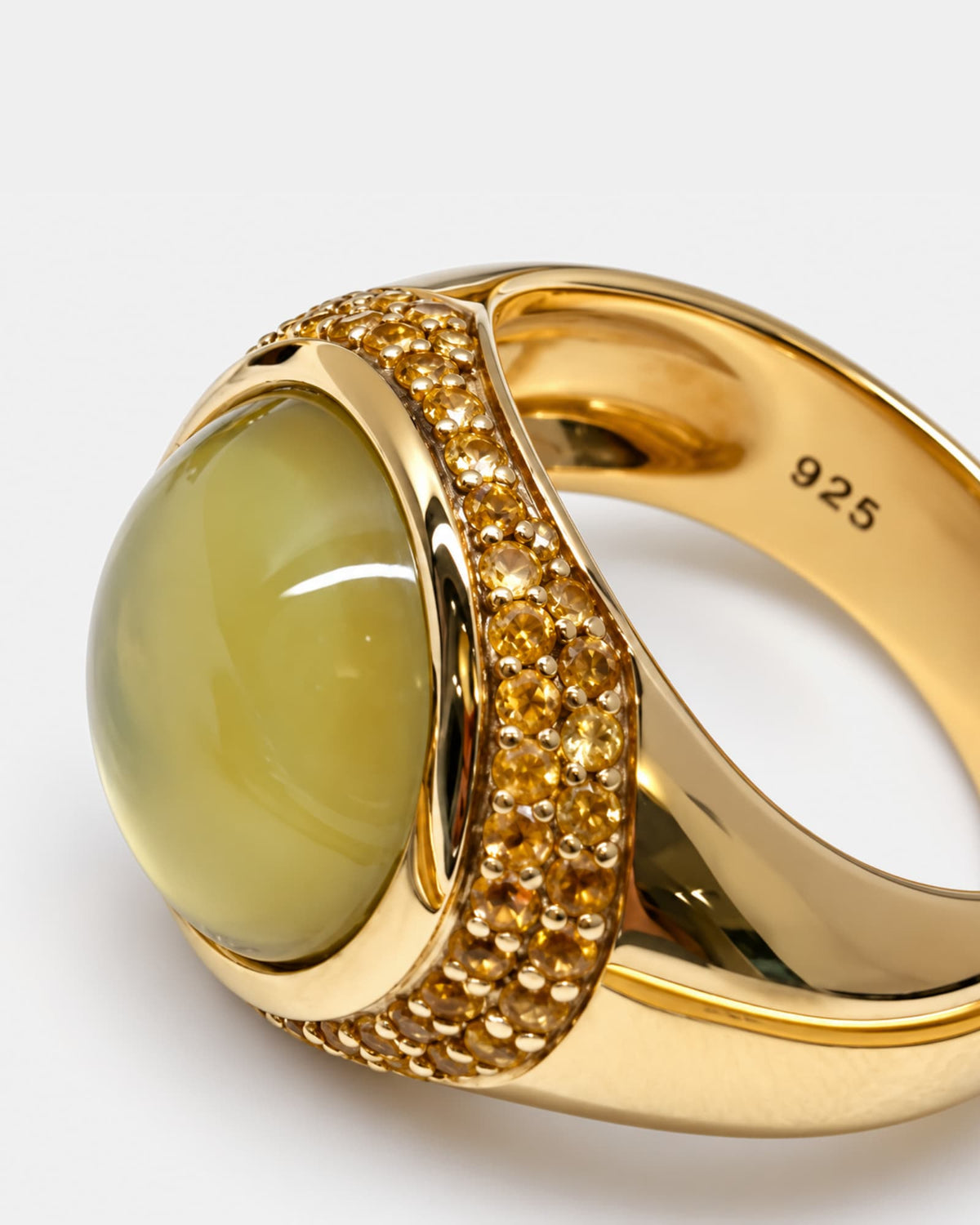 Nodo Vermeil Ring – Green Gold & Citrine