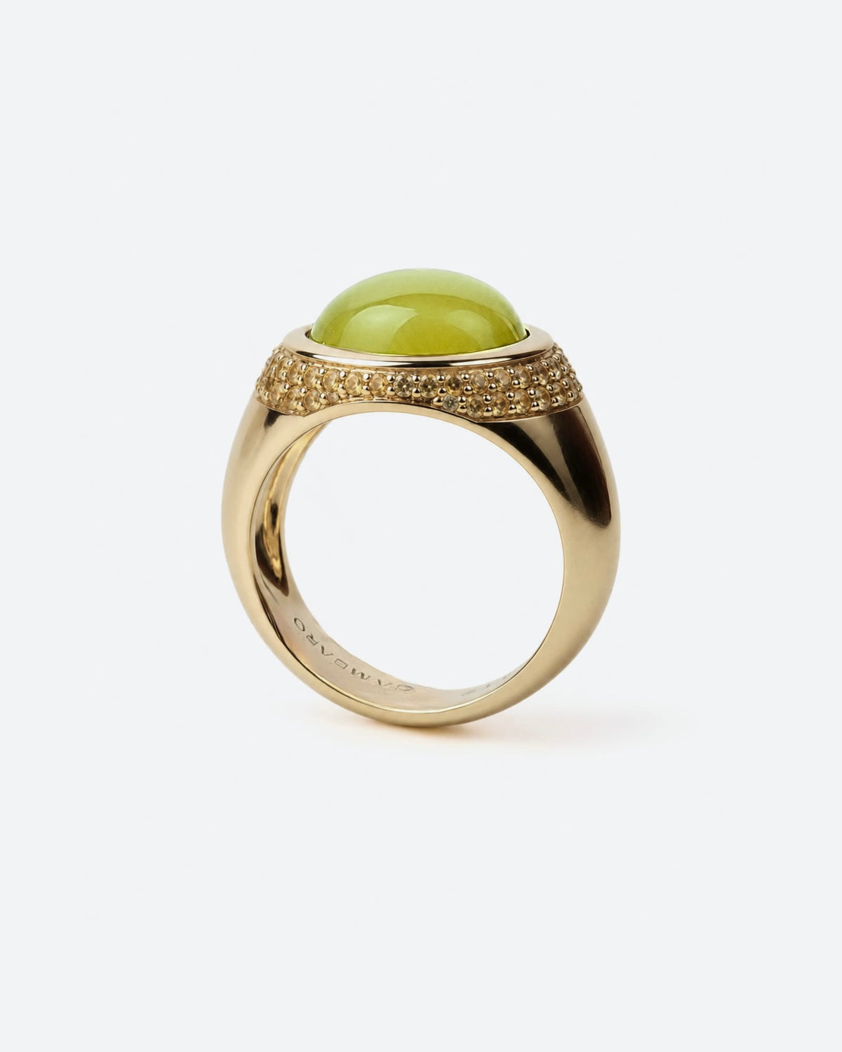 Nodo Vermeil Ring – Green Gold & Citrine